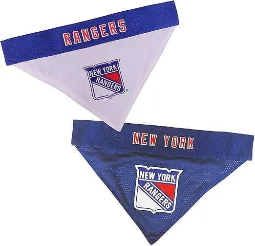 NHL New York Rangers Bandana for Dogs & Cats, Small/Medium. - Cute & Stylish Bandana! The Perfect Hockey Fan Scarf Bandana, Great for Birthdays Or Any Party!