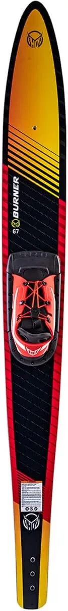 HO Sports Burner Combo Waterskis with Blaze Bindings, 140 lbs+, Max Speed 26 mph, Gold/Black