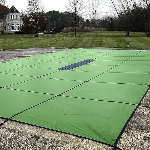 WaterWarden Inground Pool Solid Safety Cover 14' x 27', Rectangle, 15-Year Warranty, UL Classified to ASTM F1346, Triple Stitched for MAX Strength, Break-Strength of Over 4,000 lbs., Hardware Included