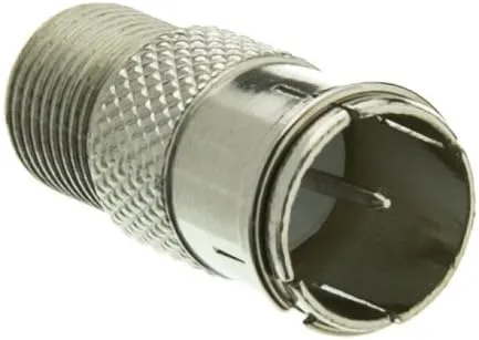 CableWholesale F-pin Coaxial Quick Connect Adapter, Threaded F-pin Female to Quick F-pin Male