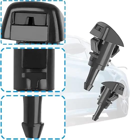 Windshield Washer Hose Kit, 5M/16.4Ft Hose +12 Connectors +2 Fan Nozzles+ 2 Rubber Gaskets, Fluid Hose Connector Rubber Gasket for Most Cars SUVs and Trucks (Black)