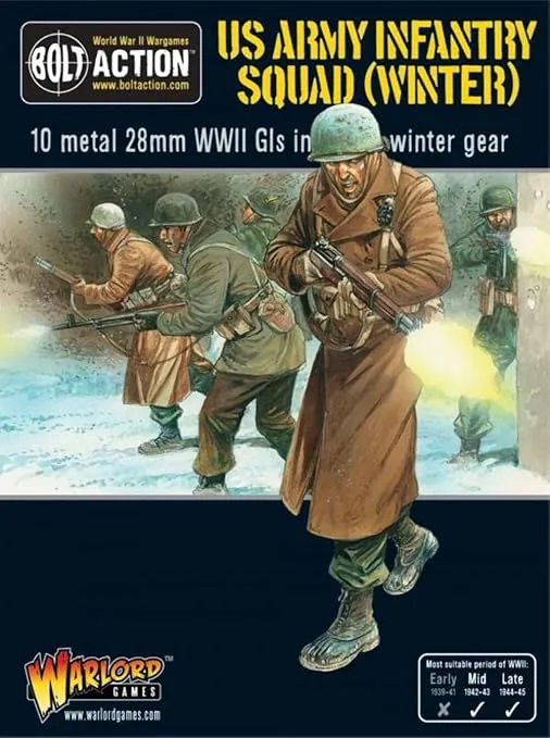 Warlord Games - US Army Infantry Squad in Winter Clothing - 28mm Bolt Action Wargaming Miniatures