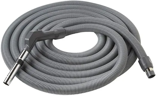 Broan Nutone by Drainvac 30FT Crushproof Central Vacuum Hose with Swivel Handle, On/Off Switch and Kink-Resistant Hose – Fits Most Inlets – Dark Grey