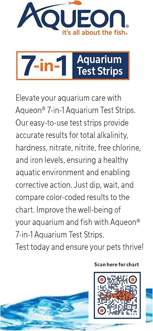 Aqueon 7-in-1 Aquarium Test Strips 50 Count