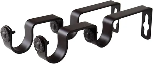 Rod Desyne 1 Inch Mahogany Double Bracket Pair, 2 Piece
