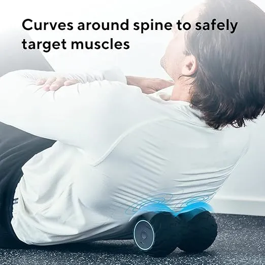 Therabody Wave Series Wave Duo - Ergonomically Contoured Foam Roller. Bluetooth Enabled Muscle Roller for Your Back, Neck & Spine with 5 Customizable Vibration Frequencies in Therabody App