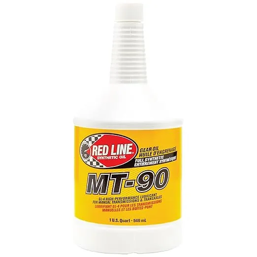 Red Line 50304 MT-90 75W-90 GL-4 Manual Transmission and Transaxle Lubricant (MTL) - 1 Quart (4 Pack)