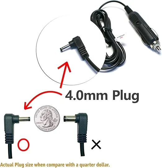 6.5 Ft DC Car Charger Adapter for Portable Single Dual Screen DVD Player Sylvania Naviskauto Pumpkin Hdjuntunkor Apeman Wonnie Dr. J Ueme