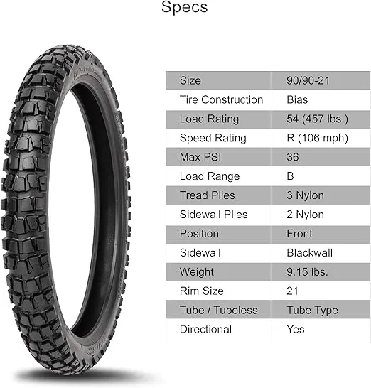 Tusk Waypoint Adventure Tire 90/90-21 (54R) (Front)