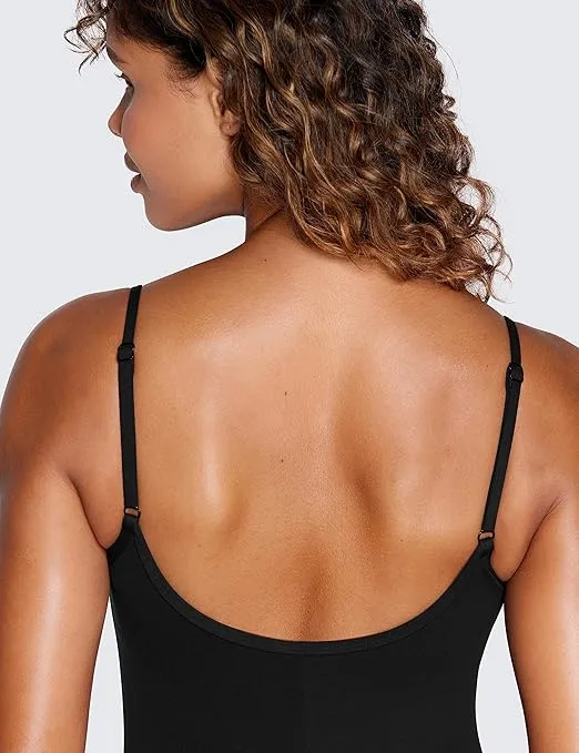 CRZ YOGA Butterluxe Athletic Rompers for Women Adjustable Strap Padded Workout Shorts Jumpsuits One Piece Bodysuit Tank Tops