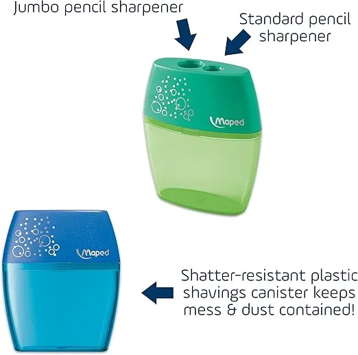 Maped Shaker 2 Hole Sharpener, Assorted Colors (634755)