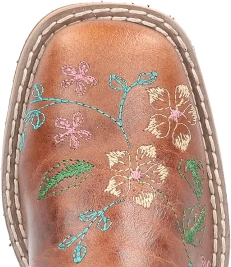 Smoky Children's Kid's Floralie Brown Leather Western Cowboy Boot