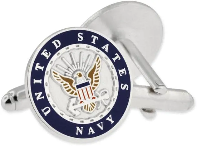 PinMart's Officially Licensed U.S. Navy Cufflinks - Silver