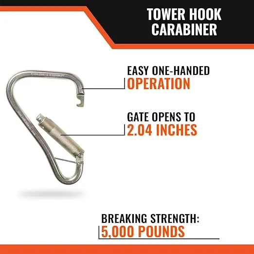 Malta Dynamics Fall Protection Carabiner Clip, High Strength Professional Grade, OSHA/ANSI Compliant