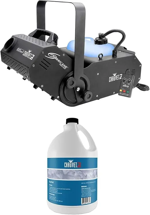 Chauvet H1800FLEX Hurricane Fog/Smoke Pro Machine + Fog Juice Fluid (1 Gallon)