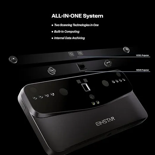 Shining 3D Einstar Vega Wireless 3D Scanner All-in-one Handheld 3D Scanner Two Scanning Technology Support Small to Large Objects, Stable Outdoor Scanning, 8-core 2.4GHz CPU, 512G SSD and 32G RAM