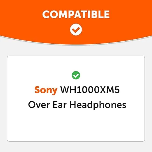 WC Extra Thick Earpads for Sony XM5 Made by Wicked Cushions - Soft PU Leather Cushions, Luxurious Noise Isolating Memory Foam, Added Thickness | Black