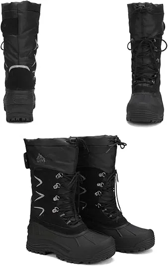 NORTIV 8 Men's Waterproof Hiking Winter Snow Boots Insulated Fur Liner Lightweight Outdoor Tall Boots