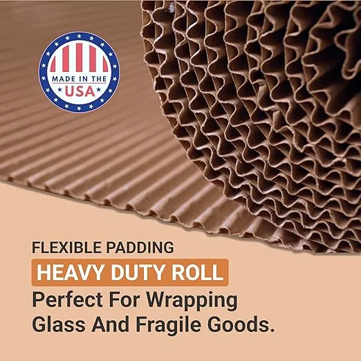AVIDITI Shipping Corrugated Roll Kraft, 12" x 250', 1-Pack | Corrugated Cardboard Roll for Packing, Shipping and Storage