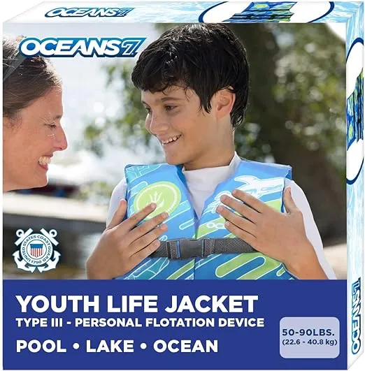 USCoast Guard Approved, Infant-Child-Youth Life Jacket Vest – Sizes for 8-90 lbs. – Type III Vest, PFD, Personal Flotation Device