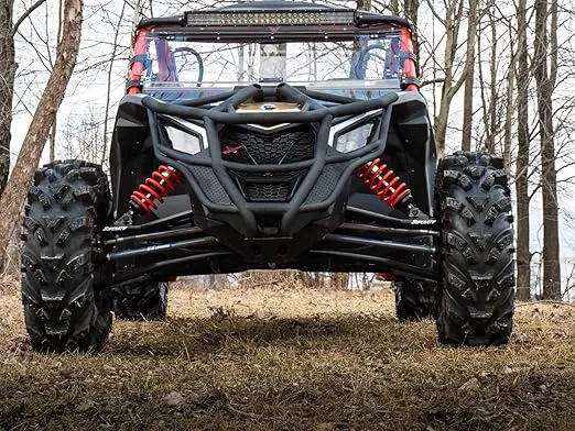 SuperATV 72" Wide Black Front A-Arms for 2017+ Can-Am Maverick X3 (see fitment) | 2.25x Stronger Than Stock | 1.5" Ground Clearance!