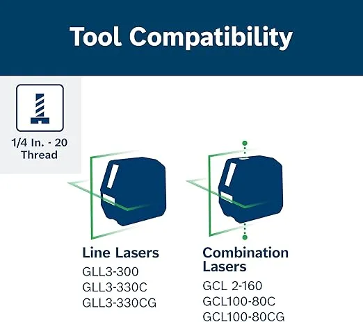 BOSCH LR8 165 ft. Red and Green-Beam Line Laser Receiver, Includes Mounting Bracket, 2 AA Batteries, & Belt Pouch