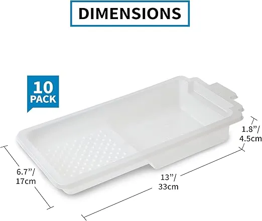 Precision Defined Paint Tray Liner Set 4-Inch, Supreme Paint Roller Trays with Deep Paint Pockets and Textured Ridge, Paint Pan Liners, Heavy Duty Plastic Disposable Paint Tray Liners (10-Pack)