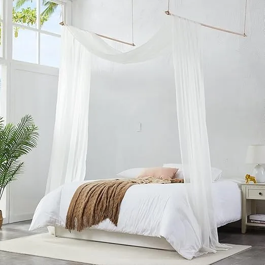 Warm Home Designs Beige Bed Canopy Curtains in 55 x 288 Inch Size. Our King Canopy Bed Curtains Work Great as Kids Canopy, Bed Scarf, Bed Curtain or to Enhance Bed Decor. BC Beige 288"