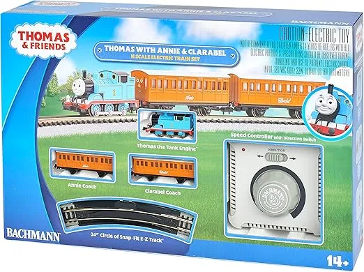 Bachmann Trains - Thomas with Annie and Clarabel Ready to Run Electric Train Set - N Scale, Blue