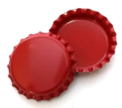 100 Double Sided Red Bottle Caps Colors Craft Linerless