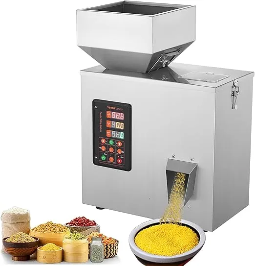 VEVOR Powder Filling Machine, 0.002-0.22lbs/1-100g, Automatic Intelligent Particle Weighing Filling Machine, Bottle Bag Powder Filler Particle Dispenser for Tea Seeds Grains Powder Flour Beans Glitter