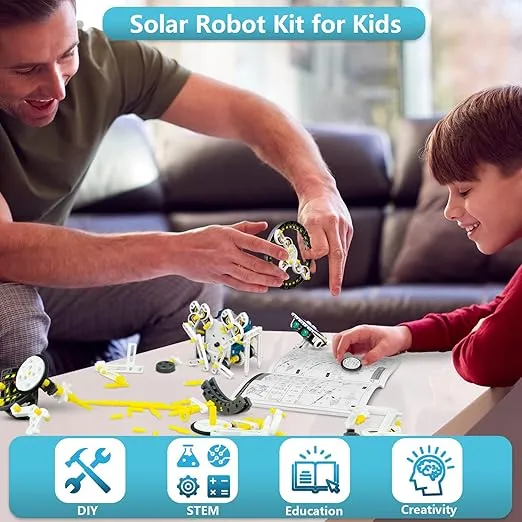 13-in-1 Solar Robot Toys for Ages 8 9 10 11 12 Year Old Boys Girls, STEM Science Kits for Kids Age 8-12, Building Experiments Robotics Kit STEM Projects for Kid Christmas Birthday Gifts (White)