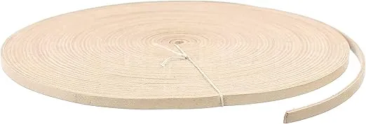 CleverDelights 1/4" Leather Flat Cord - Natural Color - 50 Feet - 6.3mm Genuine Leather Strap