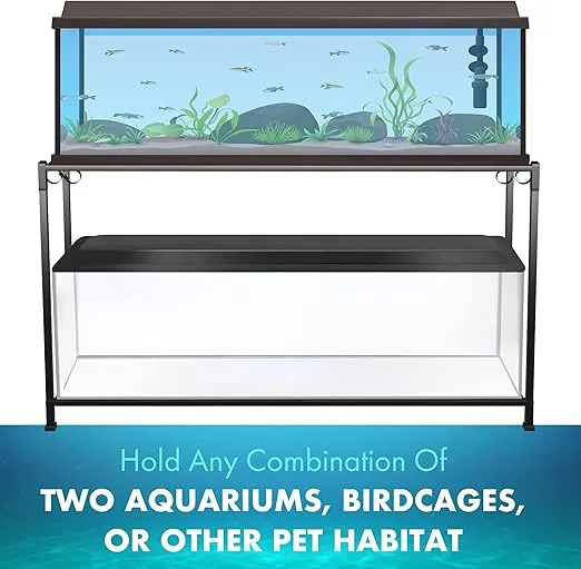 TitanEze 55 Gallon Double Aquarium Stand (2 Stands in 1), Fish Tank Stand, Bird Cage Stand, 50.5" W x 32" H x 13" D