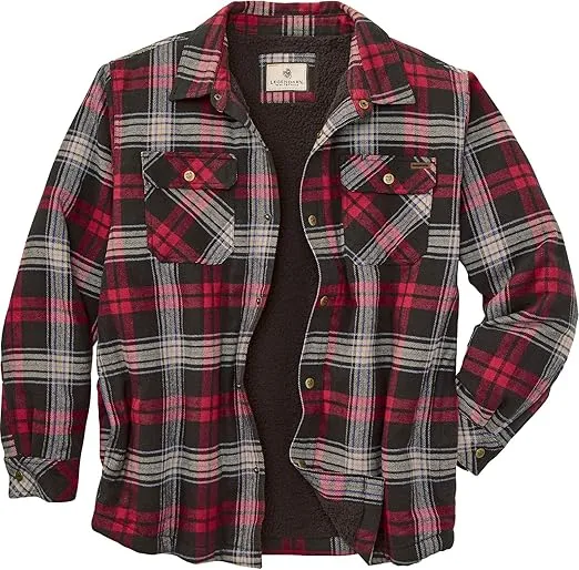 Legendary Whitetails Men's Deer Camp Berber Lined Flannel Shirt Jacket
