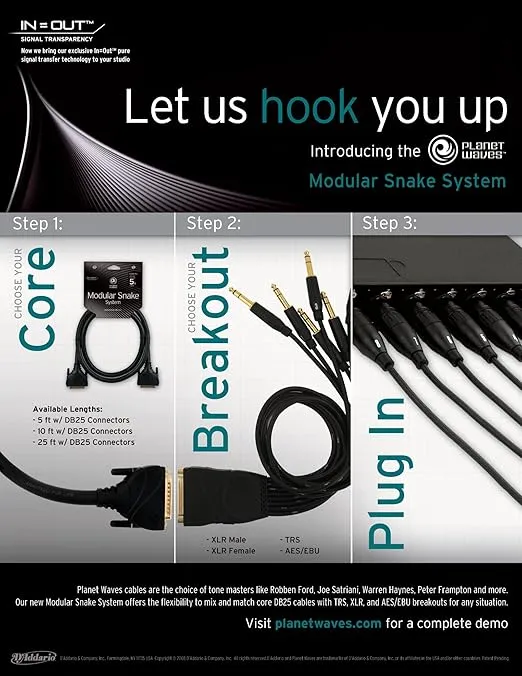 D'Addario Accessories Modular Snake TRS Breakout