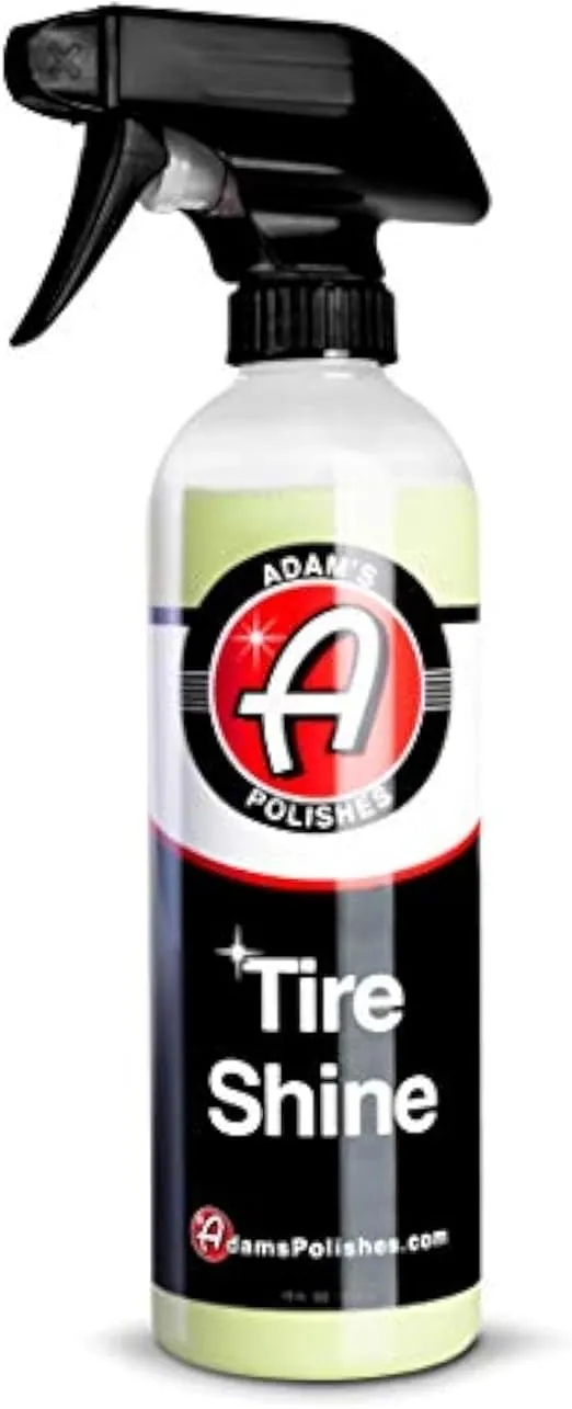Adam's Polishes Tire Shine 16oz - Easy to Use Spray Tire Dressing W/ SiO2 for Glossy Wet Tire Look w/No Sling | Works on Rubber, Vinyl & Plastic | USA Made