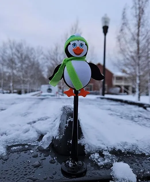 Ice Pop The Penguin Car Antenna Topper/Auto Mirror Hanger/Cute Dashboard Accessory (Green)
