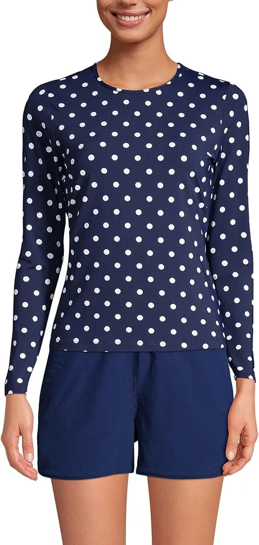 Lands' End Women's Long Sleeve Relaxed UPF 50 Rash Guard