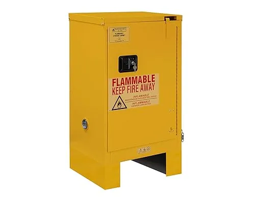 Durham 1012SL-50 Flammable Safety Cabinet with 1 Self Closing Door and Legs, 23" x 18" x 42-3/8", 12 gal Capacity, Yellow