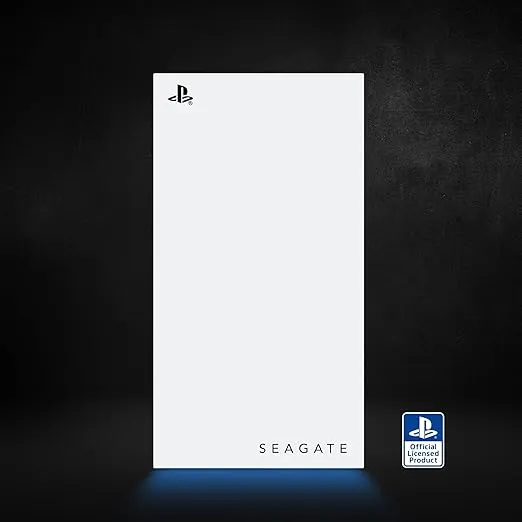 Seagate Game Drive for PS5 External SSD 2TB Solid State Drive - USB 3.2 Officially Licensed White with Blue LED Lighting (STMH2000100)