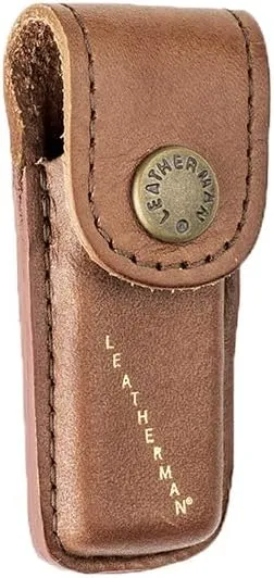 Leatherman Heritage Holster in Braun – Größe XS – Für das Modell Micra – Aus Leder, mit Druckknopf-Verschluss und Leatherman-Schriftzug