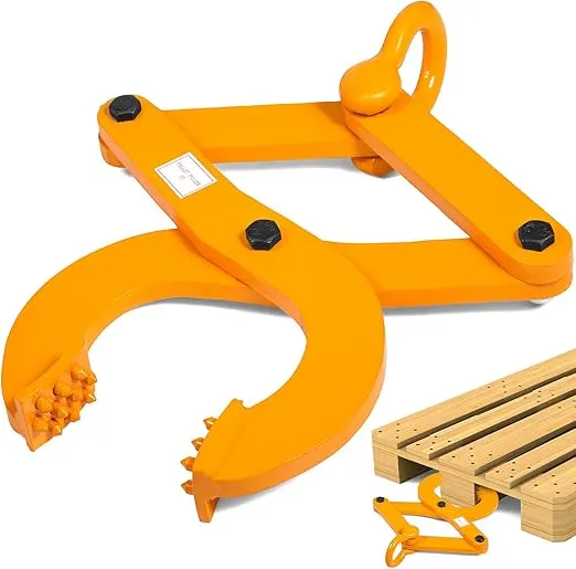 VEVOR Pallet Puller, 3T/6614 LBS Capacity Heavy Duty Steel Single Scissor Yellow Clamp, 6.3 Inch Jaw Opening and 0.5 Inch Jaw Height, Hook Pulling Hoisting Tool for Forklift Chain