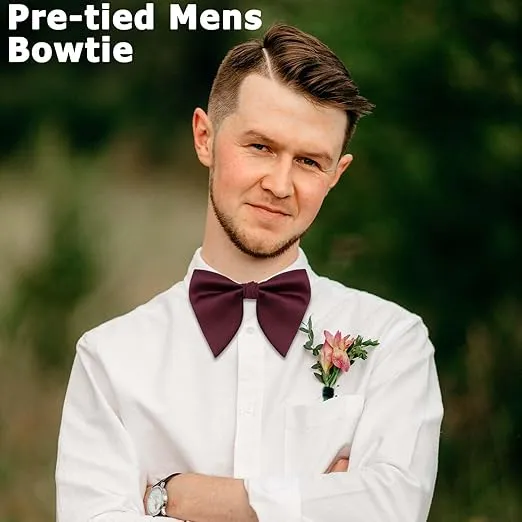 Bow Ties for Men, Oversized Bow Ties for Men Pre-tied Mens Bow Tie, Adjustable Bow Tie for Tuxedo/Wedding/Party
