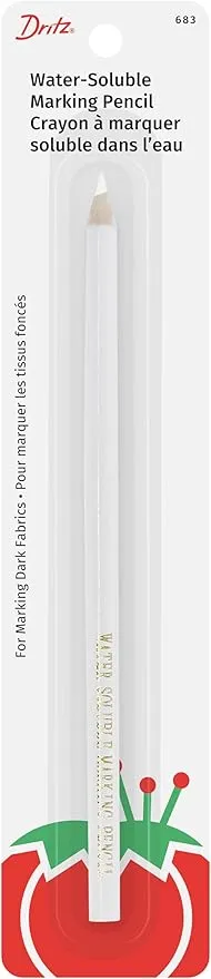 Dritz Water Soluble, White Marking Pencil, 1 Count (Pack of 1)
