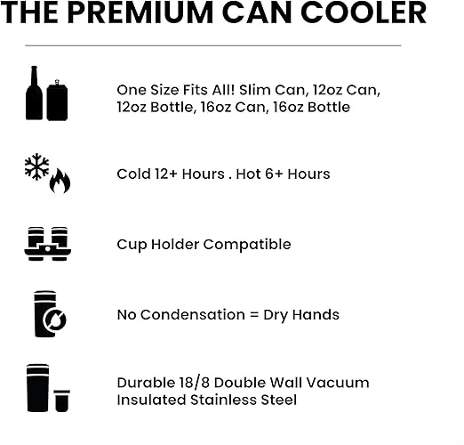Frost Buddy Universal Can Cooler - Officially Licensed Collegiate NCAA - Stainless Steel Can Cooler for 12 oz & 16 oz Regular or Slim Cans & Bottles - Stainless Steel (Baylor Bears)