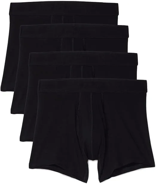 Pact Boxer Brief 4-Pack - Boxers for Men - Low-rise - Vertical Fly - Pull-on Style - Smooth Flat Waistband