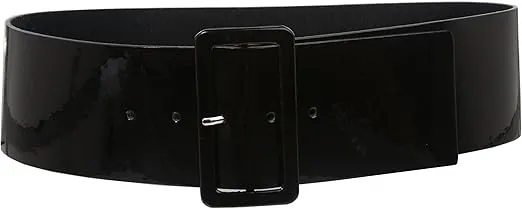 beltiscool Ladies High Waist Patent Leather Wide Fashion Square Belt