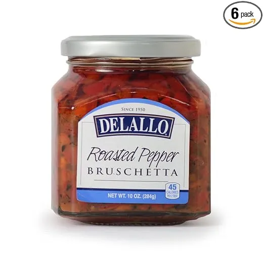 DeLallo Roasted Pepper Bruschetta, 10oz Jar, 6-Pack