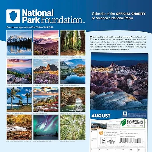 2025 National Park Foundation Wall Calendar: 12-Month Nature Calendar & Photography Collection (Monthly Calendar)